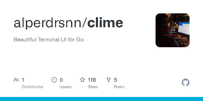 GitHub - alperdrsnn/clime: Beautiful Terminal UI for Go