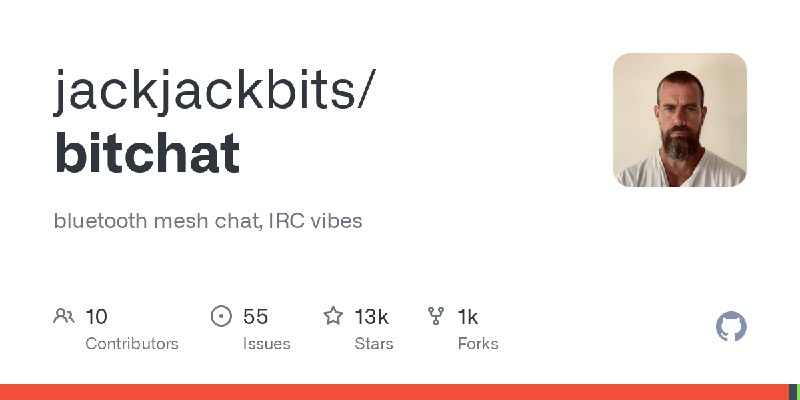 GitHub - jackjackbits/bitchat: bluetooth mesh chat, IRC vibes