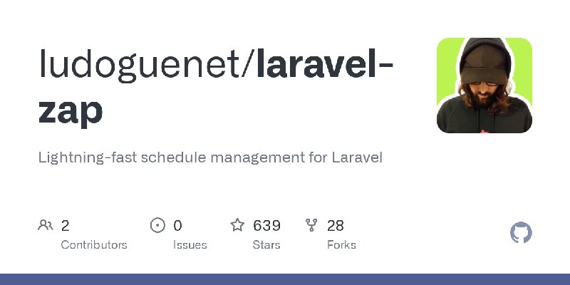 GitHub - ludoguenet/laravel-zap: Lightning-fast schedule management for Laravel