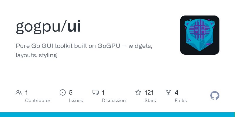 GitHub - gogpu/ui: Pure Go GUI toolkit built on GoGPU — widgets, layouts, styling
