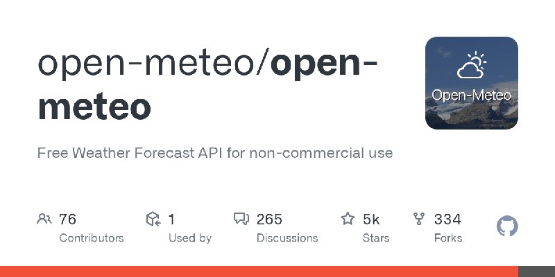 GitHub - open-meteo/open-meteo: Free Weather Forecast API for non-commercial use