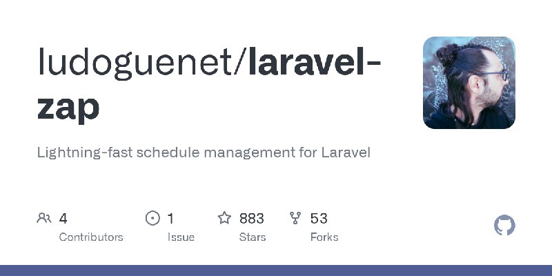 GitHub - ludoguenet/laravel-zap: Lightning-fast schedule management for Laravel