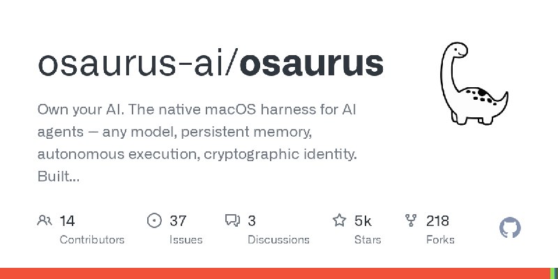 GitHub - osaurus-ai/osaurus: Own your AI. The native macOS harness for AI agents -- any model, persistent memory, autonomous execution…