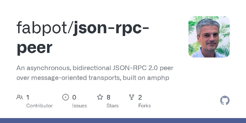 GitHub - fabpot/json-rpc-peer: An asynchronous, bidirectional JSON-RPC 2.0 peer over message-oriented transports, built on amphp