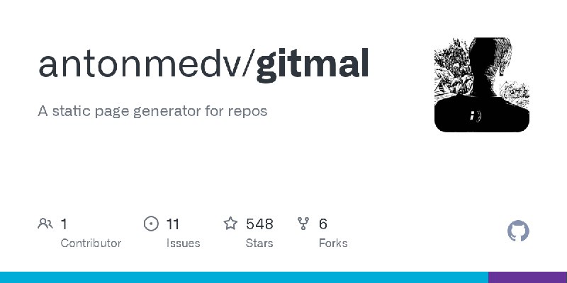 GitHub - antonmedv/gitmal: A static page generator for repos