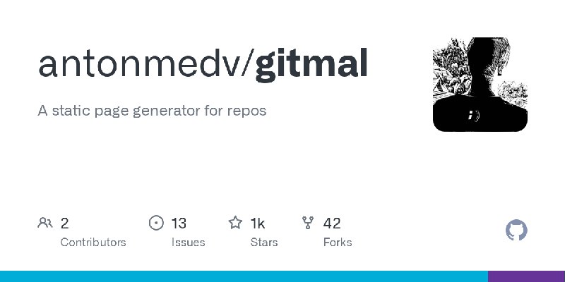 GitHub - antonmedv/gitmal: A static page generator for repos