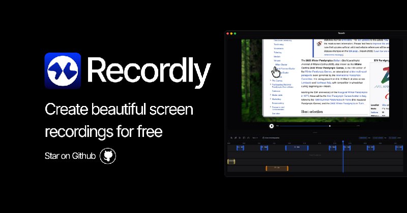 GitHub - webadderall/Recordly: A free, open-source Screen Studio alternative that adds auto-zoom, cursor animations and more to…