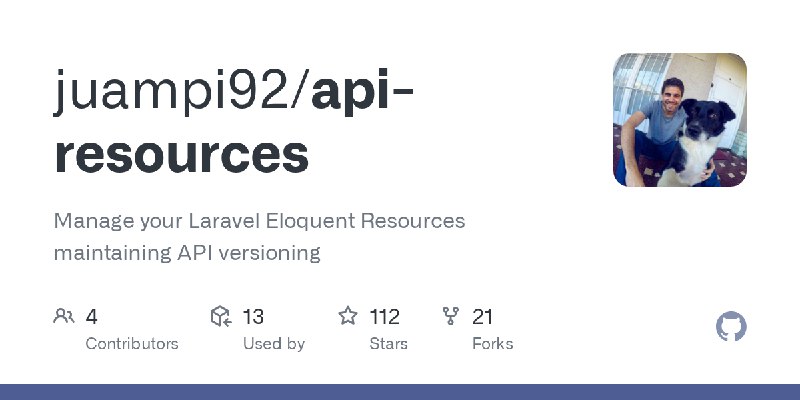 GitHub - juampi92/api-resources: Manage your Laravel Eloquent Resources maintaining API versioning