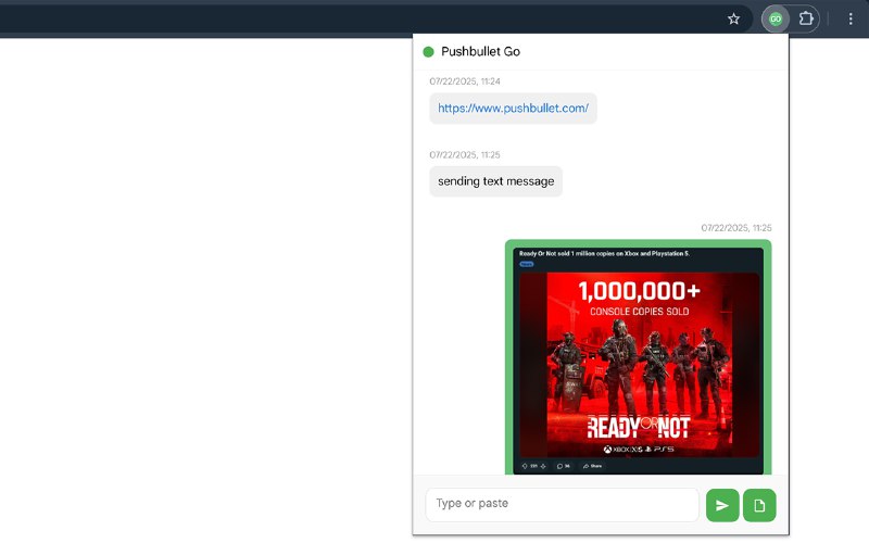 GitHub - nemofq/pushbullet-go: A lightweight extension for Pushbullet that enables receiving and sending pushes directly from browser.