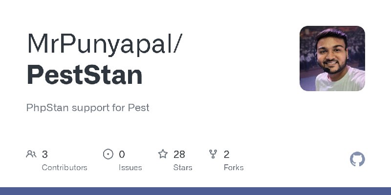 GitHub - MrPunyapal/PestStan: PhpStan support for Pest