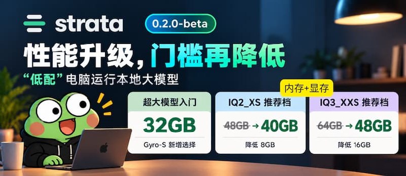 Strata 0.2 测试版发布：性能升级，门槛再降低｜低配电脑运行本地大模型 - 小众软件