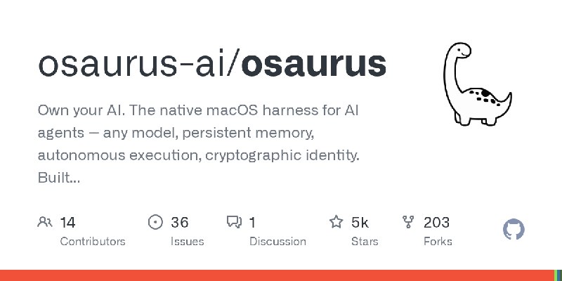 GitHub - osaurus-ai/osaurus: Own your AI. The native macOS harness for AI agents -- any model, persistent memory, autonomous execution…