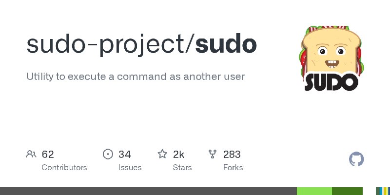 GitHub - sudo-project/sudo: Utility to execute a command as another user