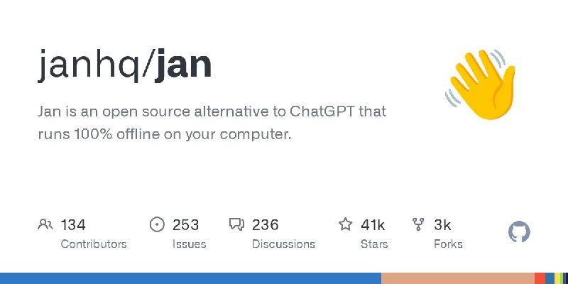 GitHub - janhq/jan: Jan is an open source alternative to ChatGPT that runs 100% offline on your computer.