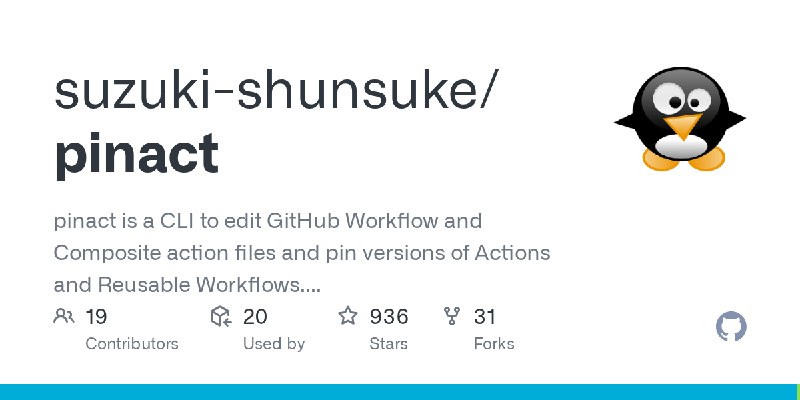 GitHub - suzuki-shunsuke/pinact: pinact is a CLI to edit GitHub Workflow and Composite action files and pin versions of Actions…