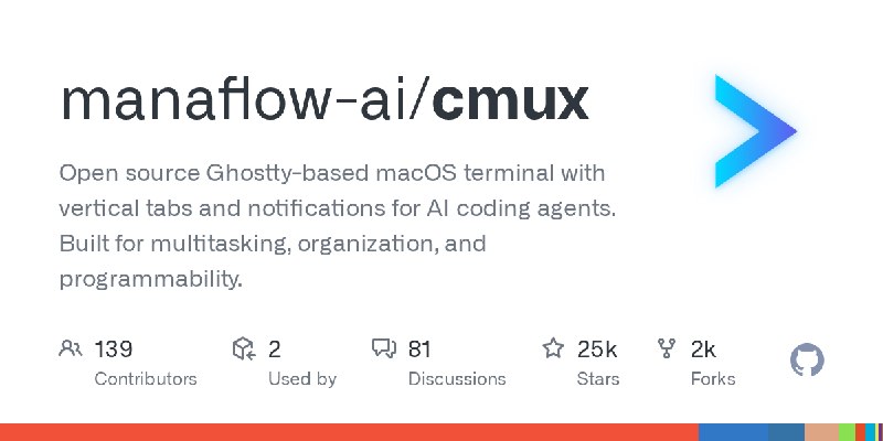 GitHub - manaflow-ai/cmux: Open source Ghostty-based macOS terminal with vertical tabs and notifications for AI coding agents.…