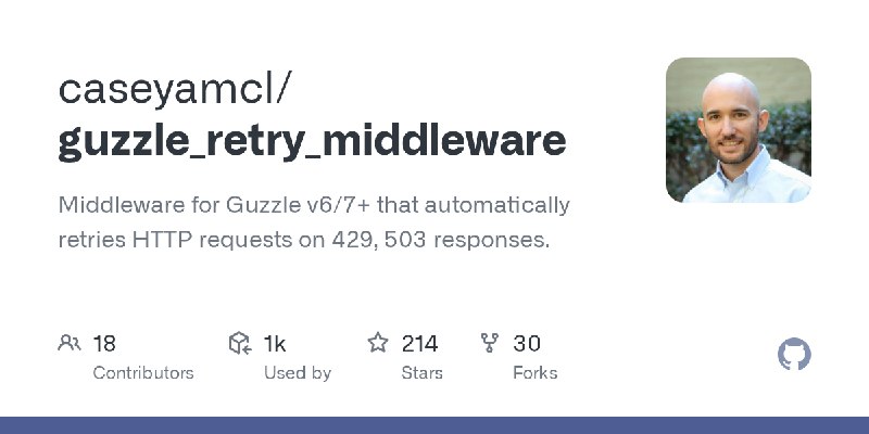 GitHub - caseyamcl/guzzle_retry_middleware: Middleware for Guzzle v6/7+ that automatically retries HTTP requests on 429, 503 responses.