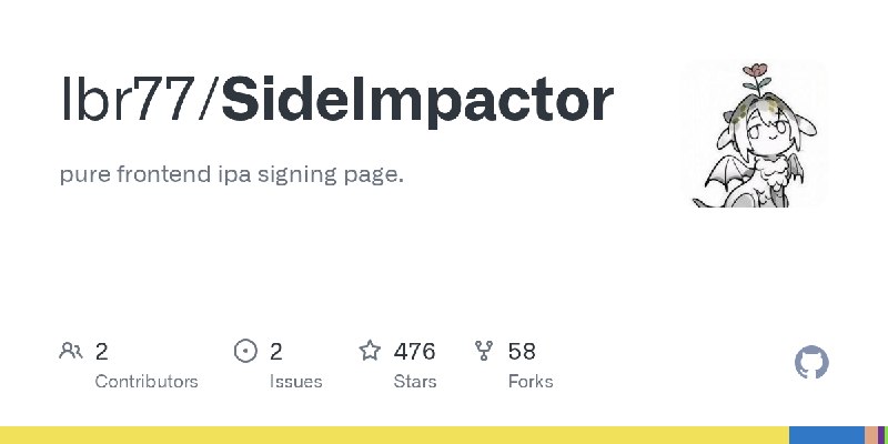 GitHub - lbr77/SideImpactor: pure frontend ipa signing page.