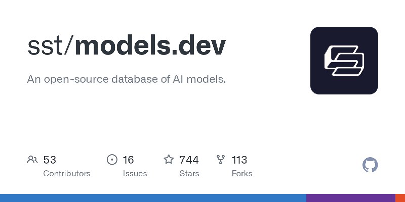 GitHub - sst/models.dev: An open-source database of AI models.