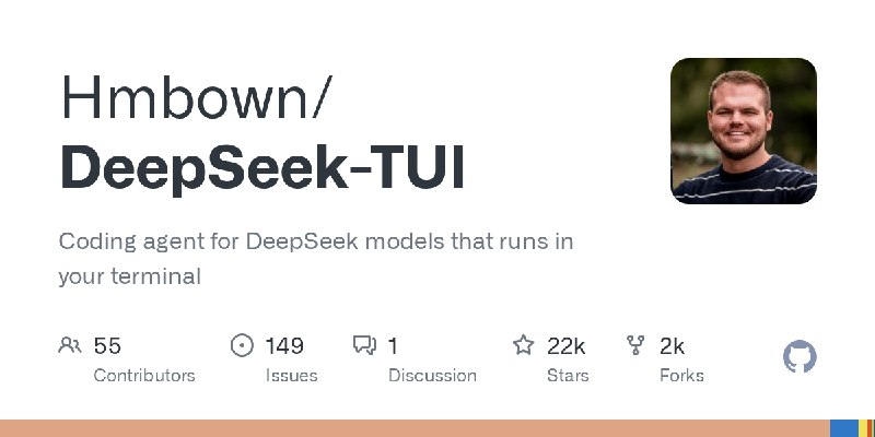 GitHub - Hmbown/DeepSeek-TUI: Coding agent for DeepSeek models that runs in your terminal