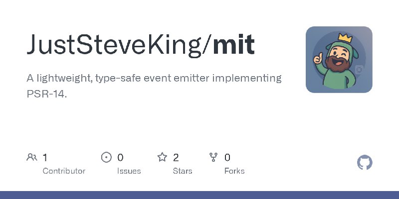 GitHub - JustSteveKing/mit: A lightweight, type-safe event emitter implementing PSR-14.