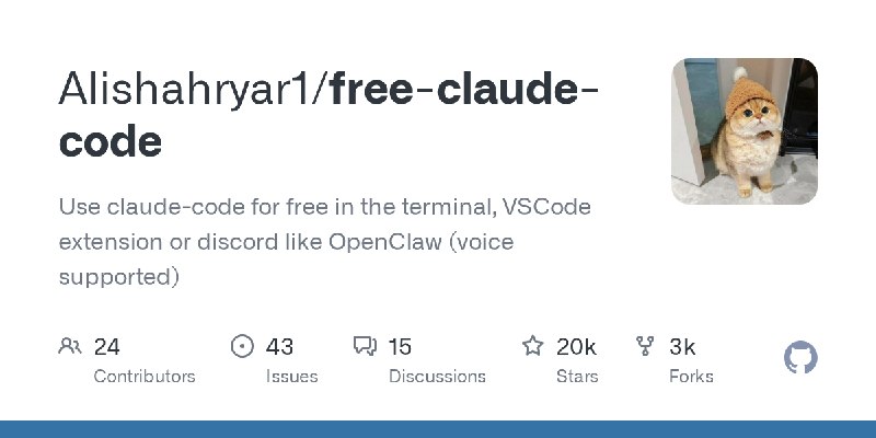 GitHub - Alishahryar1/free-claude-code: Use claude-code for free in the terminal, VSCode extension or discord like OpenClaw (voice…