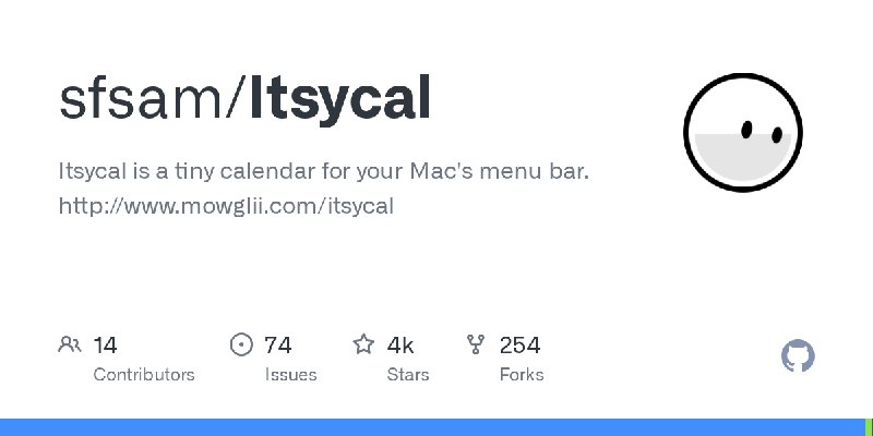 GitHub - sfsam/Itsycal: Itsycal is a tiny calendar for your Mac's menu bar. http://www.mowglii.com/itsycal
