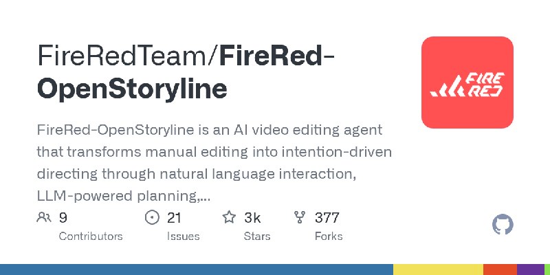 GitHub - FireRedTeam/FireRed-OpenStoryline: FireRed-OpenStoryline is an AI video editing agent that transforms manual editing into…