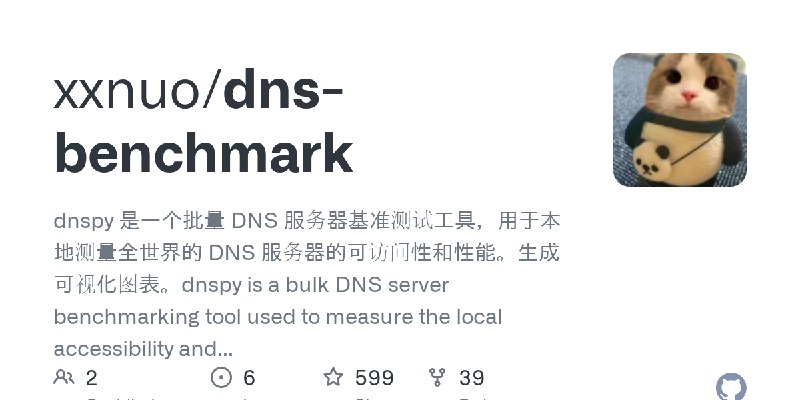 GitHub - xxnuo/dns-benchmark: dnspy 是一个批量 DNS 服务器基准测试工具，用于本地测量全世界的 DNS 服务器的可访问性和性能。生成可视化图表。dnspy is a bulk DNS server benchmarking…