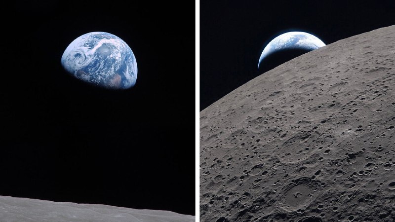 Earth and Moon, then and now