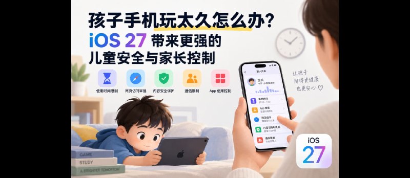 孩子手机玩太久怎么办？iOS 27 带来更强的儿童安全与家长控制 - 小众软件
