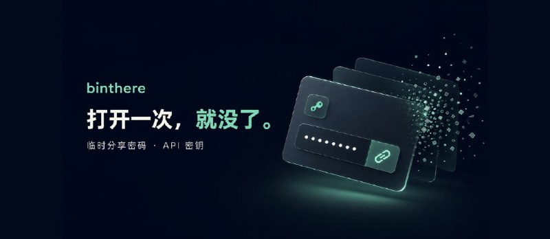 给别人发密码、API 密钥，不想留在聊天记录里？试试 binthere - 小众软件