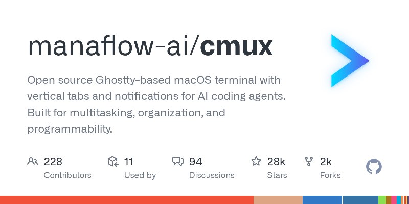 GitHub - manaflow-ai/cmux: Open source Ghostty-based macOS terminal with vertical tabs and notifications for AI coding agents.…