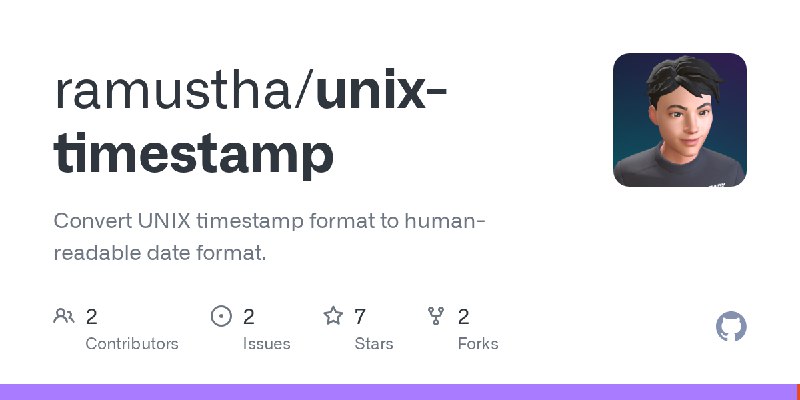 GitHub - ramustha/unix-timestamp: Convert UNIX timestamp format to human-readable date format.