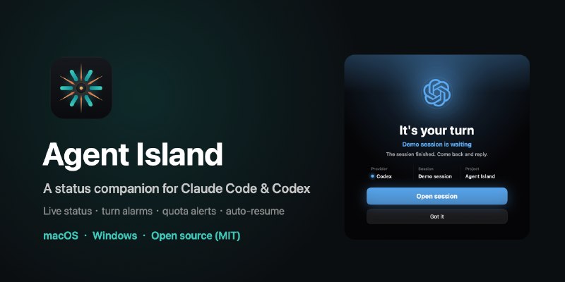 GitHub - tristan666666/agent-island: Open-source status companion for your AI coding agents — Claude Code, Codex, Antigravity,…
