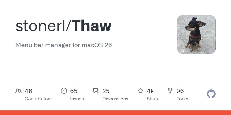 GitHub - stonerl/Thaw: Menu bar manager for macOS 26