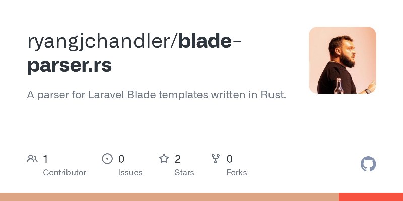 GitHub - ryangjchandler/blade-parser.rs: A parser for Laravel Blade templates written in Rust.