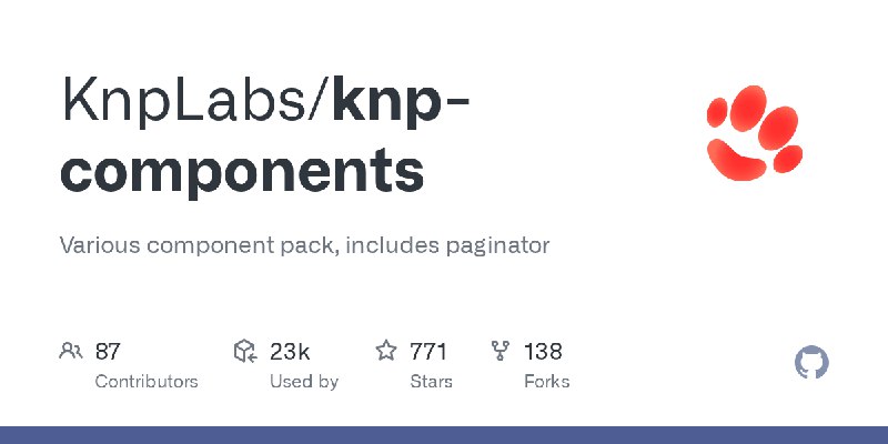 GitHub - KnpLabs/knp-components: Various component pack, includes paginator