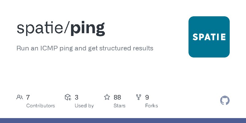 GitHub - spatie/ping: Run an ICMP ping and get structured results