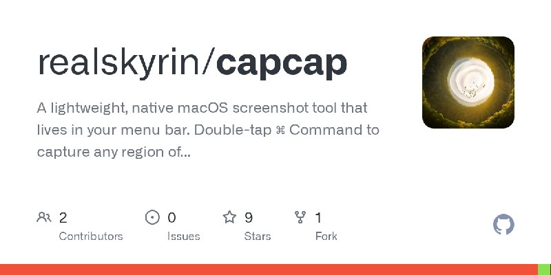 GitHub - realskyrin/capcap: A lightweight, native macOS screenshot tool that lives in your menu bar. Double-tap ⌘ Command to capture…