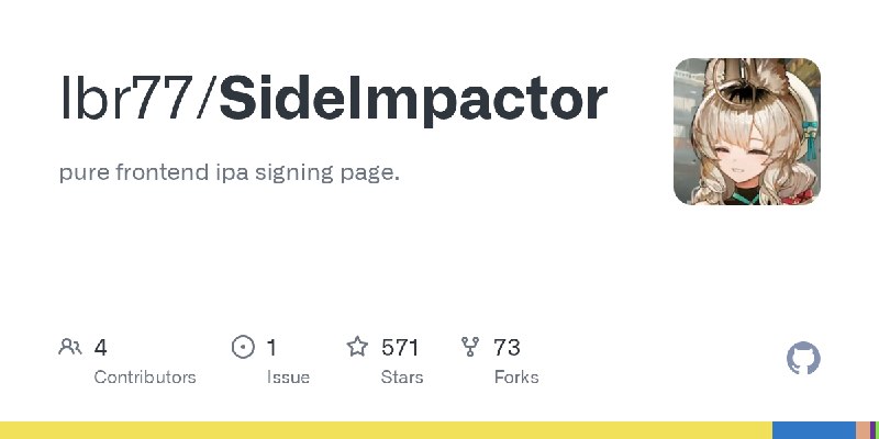 GitHub - lbr77/SideImpactor: pure frontend ipa signing page.