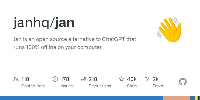 GitHub - janhq/jan: Jan is an open source alternative to ChatGPT that runs 100% offline on your computer.