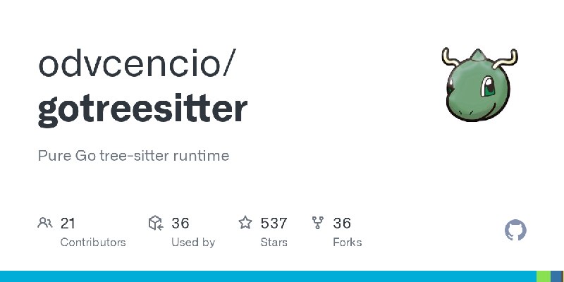 GitHub - odvcencio/gotreesitter: Pure Go tree-sitter runtime