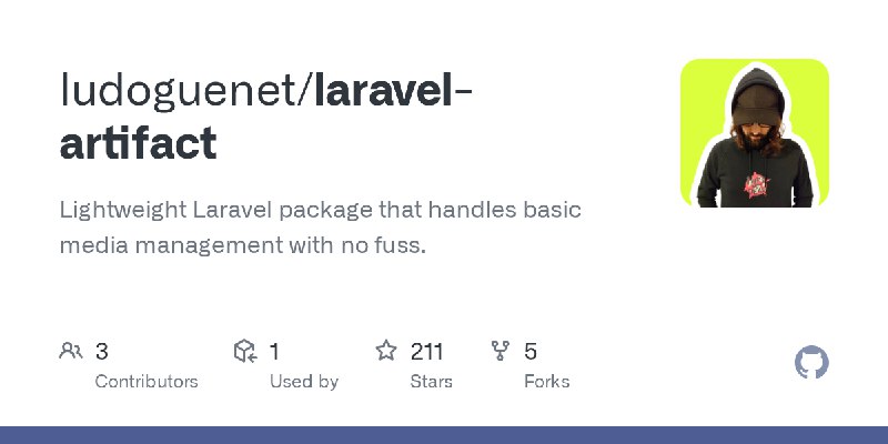 GitHub - ludoguenet/laravel-artifact: Lightweight Laravel package that handles basic media management with no fuss.