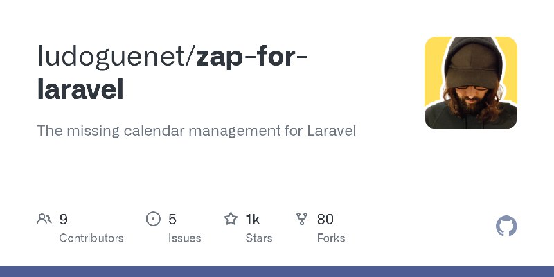 GitHub - ludoguenet/zap-for-laravel: The missing calendar management for Laravel