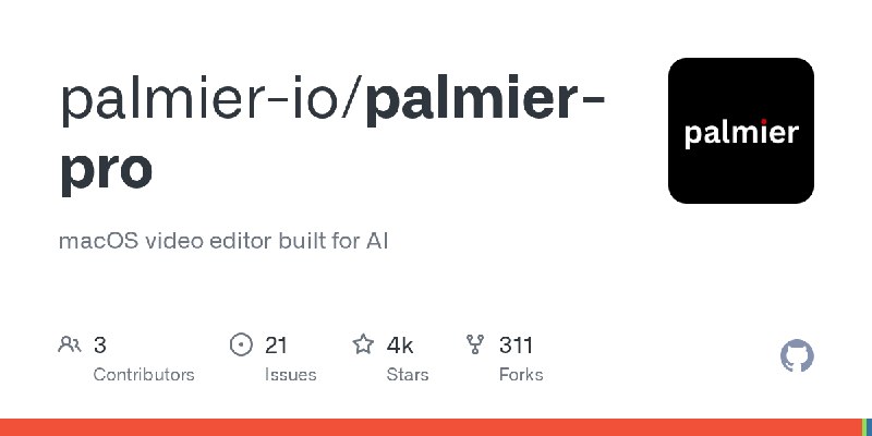 GitHub - palmier-io/palmier-pro: macOS video editor built for AI