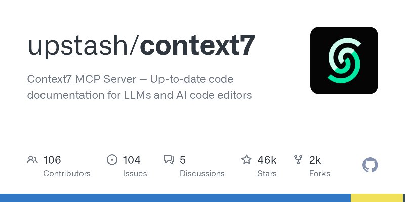GitHub - upstash/context7: Context7 MCP Server -- Up-to-date code documentation for LLMs and AI code editors