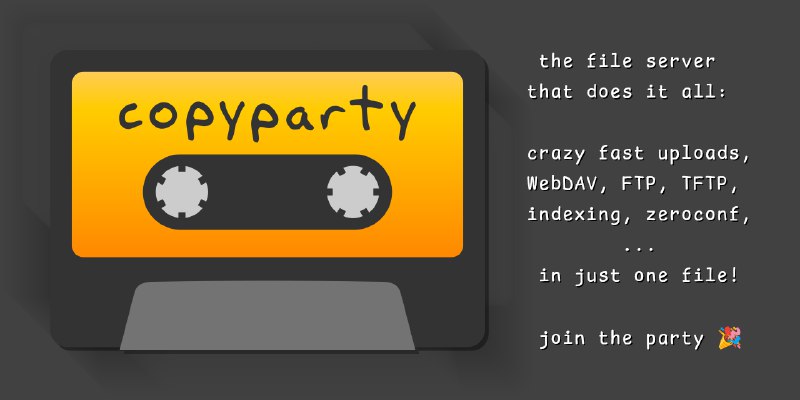 GitHub - 9001/copyparty: Portable file server with accelerated resumable uploads, dedup, WebDAV, FTP, TFTP, zeroconf, media indexer…