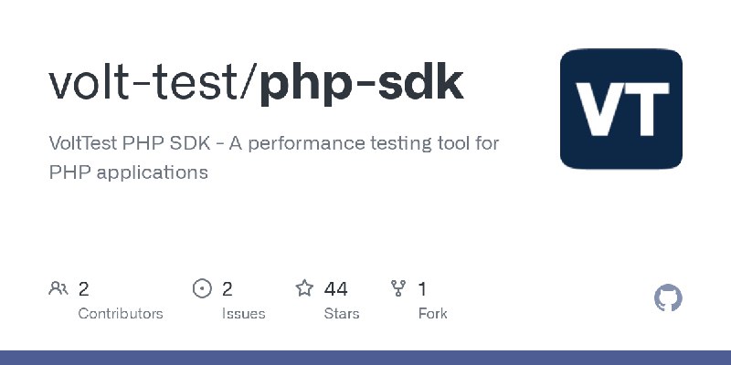 GitHub - volt-test/php-sdk: VoltTest PHP SDK - A performance testing tool for PHP applications