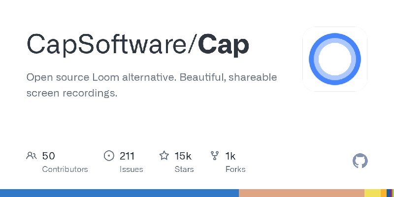 GitHub - CapSoftware/Cap: Open source Loom alternative. Beautiful, shareable screen recordings.